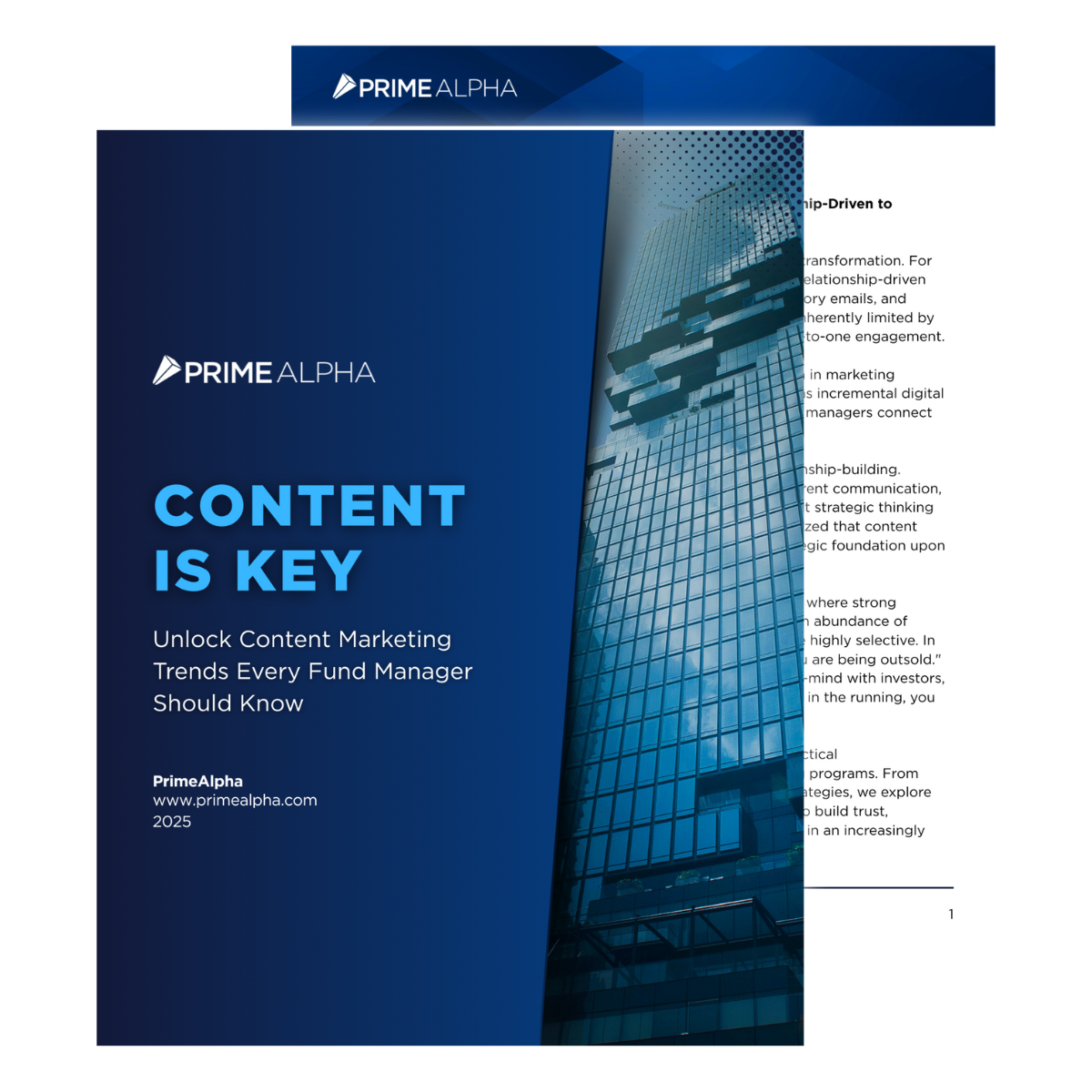 E-Book Cover - PrimeAlpha Content is Key: Unlock Content Marketing Trends Every Fund Manager Should Know